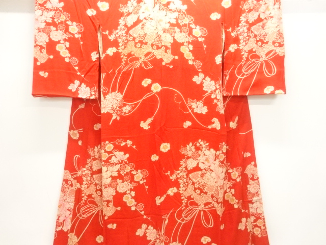 JAPANESE KIMONO / ANTIQUE NISHIKI KIMONO FOR SUMMER JUBAN / WOVEN FLOW